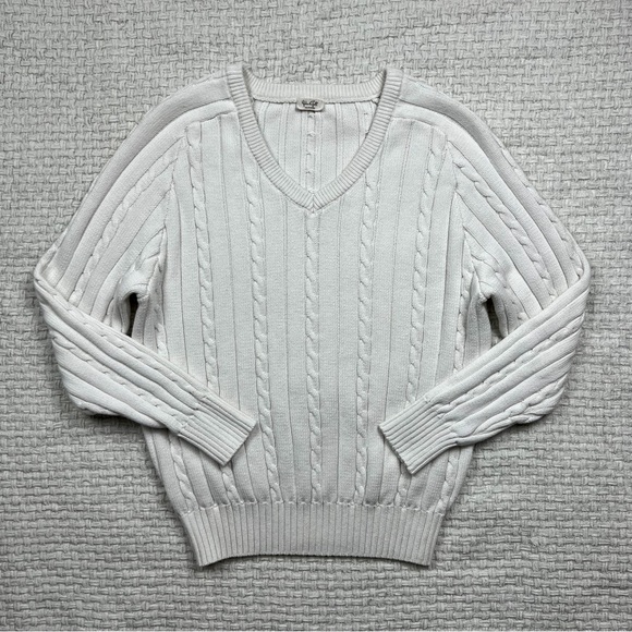 Brandy Melville Ida Cotton Cable Knit V Neck Sweater - Picture 2 of 6